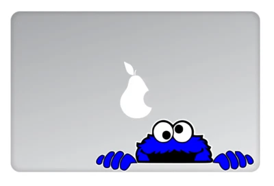 Cookie Blue Monster Peeking Cute Cool Vinyl Sticker For Laptop Car Peeker