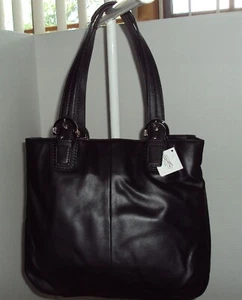 Bolso de hombro Coach F17216 Soho North South de cuero negro - Imagen 1 de 9