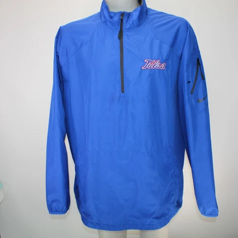 Nike Storm Fit Tulsa 1/4 Zip Men s XL Blue NCAA L/S Pullover Windbreaker Jacket Cover