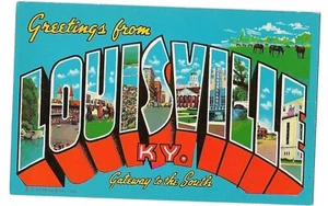Greetings from LOUISVILLE KENTUCKY Gateway to South LARGE LETTER Postcard KY - Picture 1 of 2