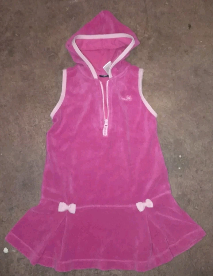 Izod розовый с капюшоном махровый плавать чехол платье ребенка ясельного возраста девочки размер 4T - Изображение 1 из 4