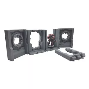 Juego de puertas/ventilación rotas 28 mm Alien Space Wargaming objetivos de mesa paisaje - Imagen 1 de 2