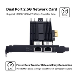 Dual Port 2.5GB Network Card PCIE X1 to RJ-45 Intel I226 Controller NIC Adapter - Afbeelding 1 van 11