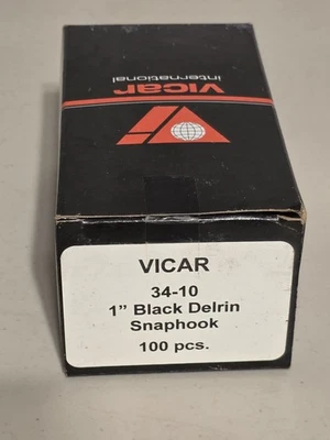 Gancho a presión Vicar 1" Delrin negro 100 piezas/BX Foto 1 de 2