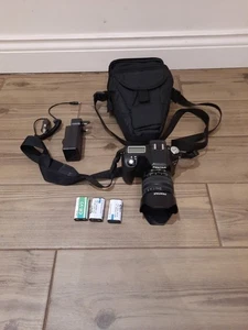 Pentax K-m Black DSLR Camera With 18-55mm Lens 3 Batteries Charger Case #14b - Picture 1 of 10