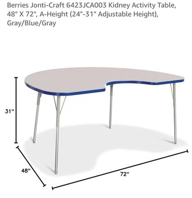 JONTI-CRAFT BAYAS MESA DE ACTIVIDAD RENAL ALTURA E 6423JCA003 NUEVO patas extraíbles Foto 1 de 4