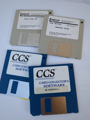 Lot of 4 Vintage Disks- Baseball Card Software CCS LINEUP INVENTORY SYSTEM - Image 1 of 4