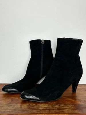 Jil Sander - Black Suede Leather Booties - size 36.5 - Image 1 of 4