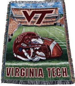Virginia Tech Hokies Calcio VT Arazzo Lancio Coperta Frangia - Foto 1 di 6