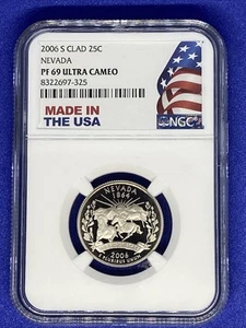 2006-S Clad Proof State Quarter Nevada PF69 Ultra Cameo, Made In The USA Label - Picture 1 of 4