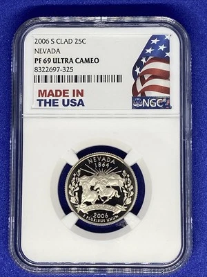 2006-S Clad Proof State Quarter Nevada PF69 Ultra Cameo, Made In The USA Label - Image 1 of 4