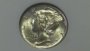 1939 S NGC MS 65 Mercury Dime 90% Silver Great Luster SEE PICS Fast Shipping - Picture 1 of 6