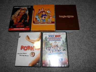 4 Sexy Comedy DVD Lot - Barb Wire Boogie Nights Porky's Wet Hot American Summer - Image 1 of 3