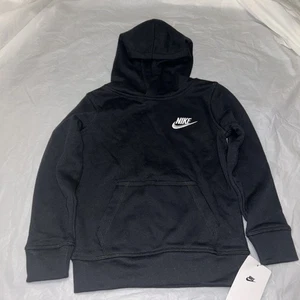 Nike Boy's Club Fleece Pullover Hoodie (Little Kids) Black 4 Little Kids - Picture 1 of 11