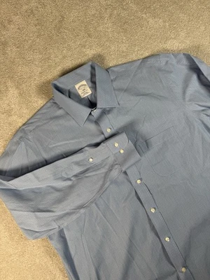 Brooks Brothers  Shirt Regent Fit Non Iron Blue Geometric Size 17-2/3 Flawless - Image 1 of 4