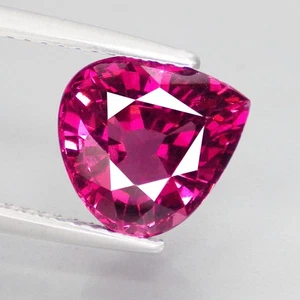 3.93 Ct Fantastic Pear (9 x 9)Natural Tanzania Vivid PurplePink Rhodolite Garnet - Picture 1 of 7