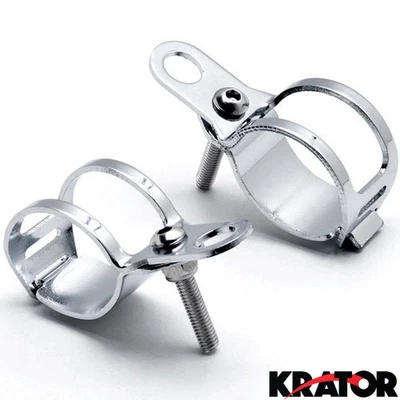 Soportes de montaje de señal de giro cromados horquilla oreja motocicleta moto proyecto picadora Foto 1 de 4