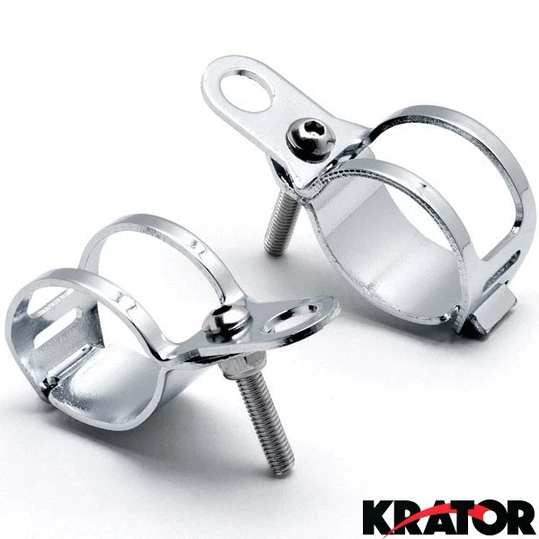 Soportes de montaje de señal de giro cromados horquilla oreja motocicleta moto proyecto picadora Foto 1 de 4