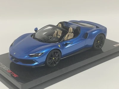 1/18 MR Collection Ferrari 296 GTS in in Corsa Blue Set on  Carbon base FE037A - Image 1 of 4