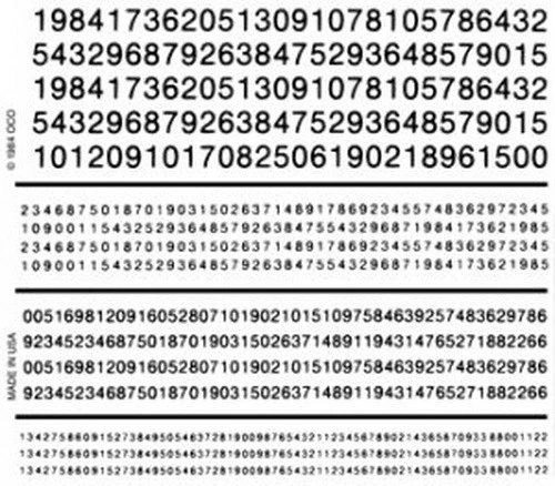 Woodland Scenics DT511 RR Gothic Numbers Black Dry Transfer Decals  (10) - Image 1 of 1