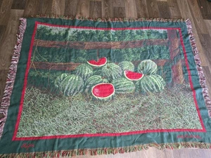 Bob Timberlake reife Wassermelone gewebt Wandteppich Überwurf Decke USA Punze - Bild 1 von 12