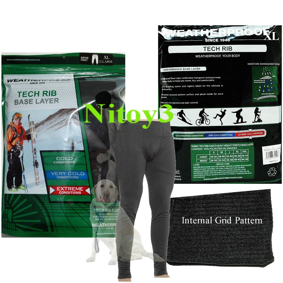 Weatherproof Tech Rib Base Layer Pants- Extreme Conditions Men XL: 40-42 - Image 1 of 1