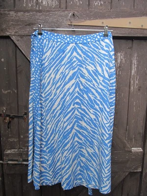 JOULES ZARA BLUE ZEBRA  MIDI   SKIRT ( SIZE 10 ) NEW - Image 1 of 4