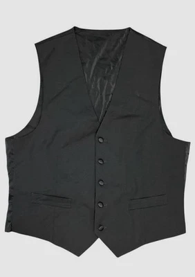 Calvin Klein Men's Black Wool Slim Solid Waistcoat Tuxedo Suit Vest Size M - Image 1 of 2