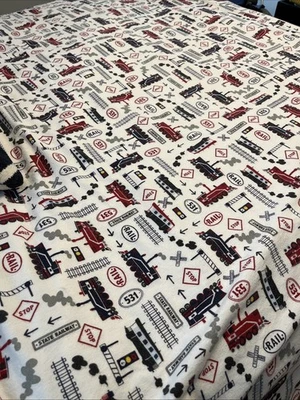 POTTERY BARN KIDS Duvet Cover Full/Queen Trains Railroad - Image 1 of 4