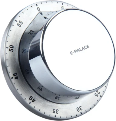 Kitchen Timer, 60 Minute Timer,Magnetic Loud Alarm,Mechanical Stainless Steel Co - Image 1 of 4