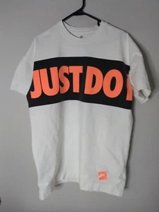 NIKE Men's THE NIKE TEE "Just Do It" Short Sleeve Tee-Shirt L G G White Heavy  - Picture 1 of 9