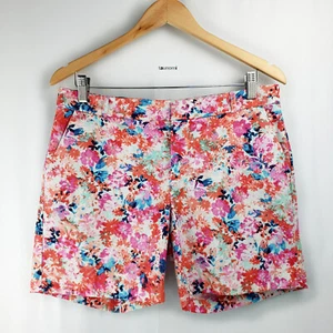 J.CREW Textured Twill White Chino Short w/ Multicolor Floral Print [8] - Picture 1 of 9