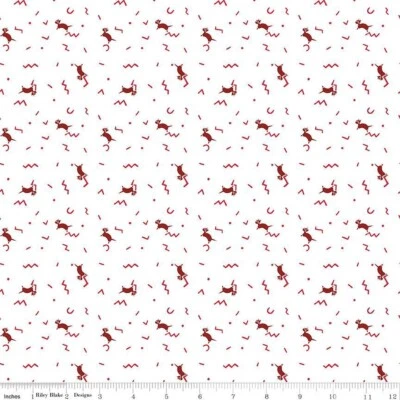 Clearance #028 - RBD ~ Red Hot - C11676 - White - 100% Cotton - per half yard - Image 1 of 2