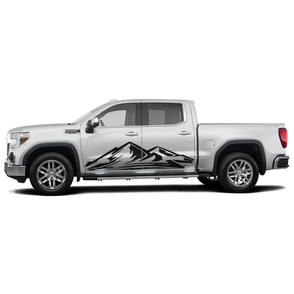 Calcomanía adhesiva gráfica puerta lateral montañas compatible con GMC Sierra Foto 1 de 3