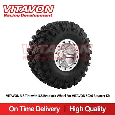 Vitavon Aluminum 3.8 Beadlock Wheel with 3.8 Tire For  Vitavon SCX6 Bouncer Kit - Image 1 of 4