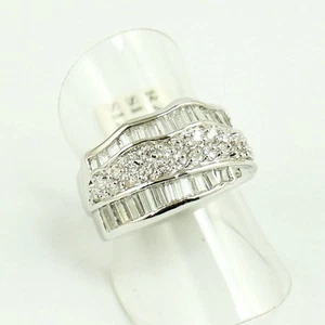 Lace Line Cocktail Ring with Crystal CZ Zirconia RZ8512 - Picture 1 of 3