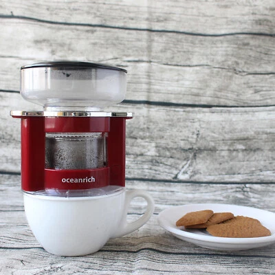 Hand drip coffee maker, Auto drip coffee maker, Auto turn, coffee filter - Red - Image 1 of 4