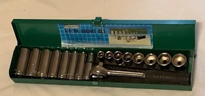 CRAFTMASTER 3/8" SAE Chrome Vanadium 6-Point Deep Socket Set Taiwan - Picture 1 of 4