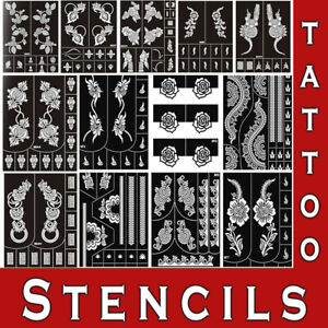 Henna Stencil Tattoo Large Template Foot Sticker Hand Mehndi Lace Mandala