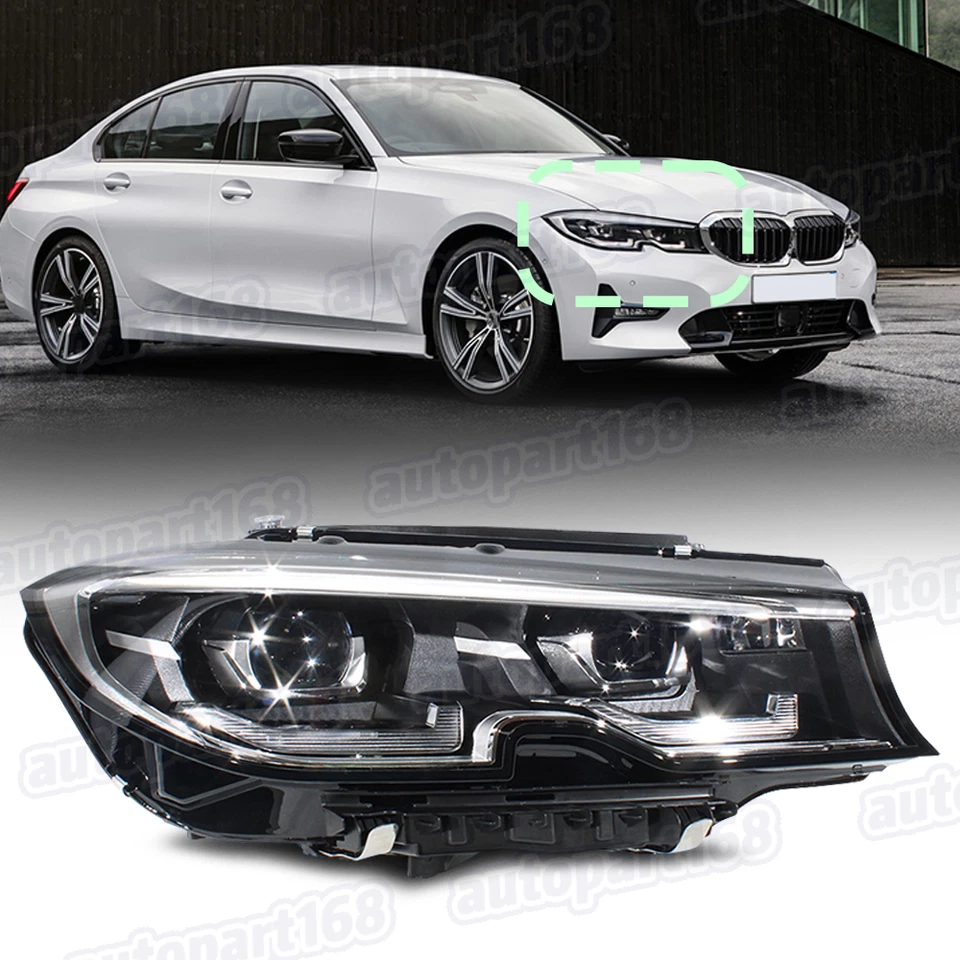 Right LED Headlight For 2019-2021 BMW 3 Series G20 G21 G28 340i 330i 4Pins W/AFS - Image 1 of 4