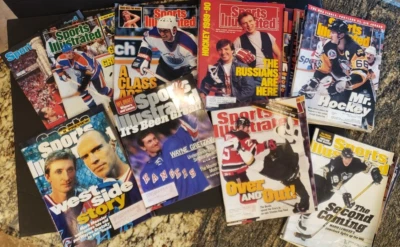 Lot of 22 Vintage SI Magazines HOCKEY Covers - Gretzky, Lemieux,  1980s to 2000s - Image 1 of 4