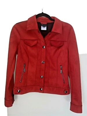 Tribal Red Faux Suede Jacket Womens Extra-Small * - Image 1 of 4