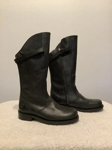 Doc Dr Martens Black Leather 11575 Tall Motorcycle Biker Boots Size 5 - Picture 1 of 8