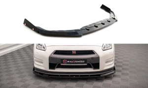 Cup Spoilerlippe + Wings SCHWARZ für Nissan GTR R35 FL Frontspoiler Schwert ABS - Bild 1 von 8