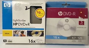 NEW Sealed 10 Pack HP LightScribe DVD+R Plus 5 Pack DVD-R 16x 4.7 GB Data 120 - Picture 1 of 1