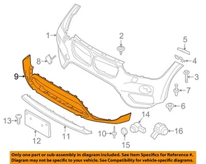 BMW OEM 16-19 X1 Front Bumper Grille Bumper Components-Lower Cover 51117453999 - Bild 1 von 2