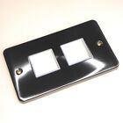 Click Deco DPSC404WH 2G MiniGrid Platte 2 x 2 Blende Satin Chrom & weiß Inlay