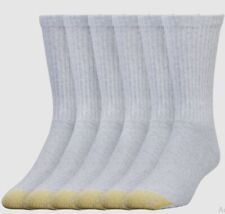 Gold Toe Men's Gray Cotton Crew Athletic Sock, 6 Pair Shoe Size 6-12.5