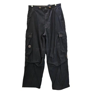 Rare Vintage Transnine Pants Mens sz M 32x30.5 Raver Cargo Skater Baggy 90s Navy - Picture 1 of 16