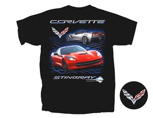 Corvette Stingray 2-Car Black T-Shirt - Picture 1 of 1